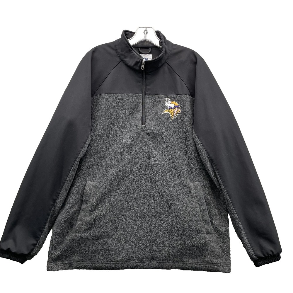 NFL Minnesota Vikings 1/4 Sweater Men's Large Gray Football Sportswear Training